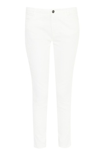 Белые джинсы-скинни с вышитой отделкой Ermanno Scervino