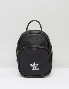 Миниатюрный премиум-рюкзак из полиуретана с логотипом-трилистником adidas Originals-Черный