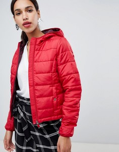 Укороченная дутая куртка с капюшоном Vero Moda-Красный