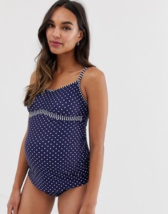 Танкини в горошек Unique 21 maternity-Темно-синий