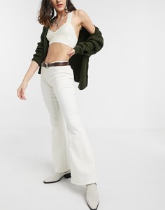 Расклешенные брюки цвета слоновой кости Free People-Белый