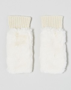 Белые перчатки с открытыми пальцами и леопардовым принтом Vincent Pradier-Белый
