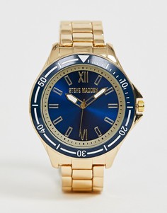 Мужские часы с синим циферблатом Steve Madden-Золотой
