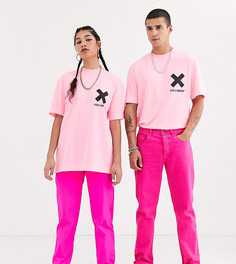 Ярко-розовая футболка COLLUSION Unisex-Розовый