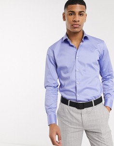 Голубая рубашка узкого кроя Ted Baker-Синий