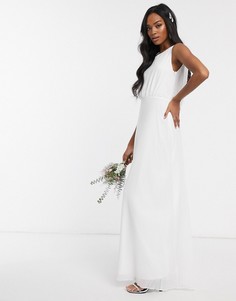 Шифоновое платье со свободной драпировкой на спине Maids to Measure bridal-Белый