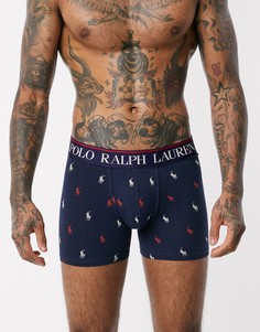 Темно-синие боксеры-брифы с логотипом Polo Ralph Lauren-Темно-синий