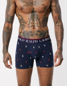 Темно-синие боксеры-брифы с логотипом Polo Ralph Lauren-Темно-синий