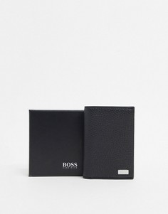Кожаный складной бумажник BOSS Business Crosstown-Черный