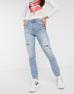 Прямые джинсы в стиле 90-х с завышенной талией G-Star 3301-Синий