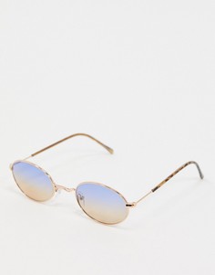 Золотистые овальные солнцезащитные очки в стиле 90-х годов ASOS DESIGN-Золотой