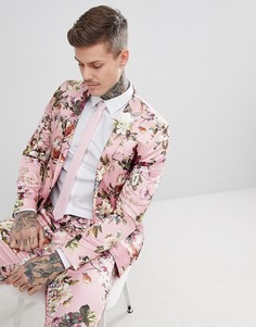 Розовый приталенный пиджак с цветочным принтом ASOS EDITION Wedding