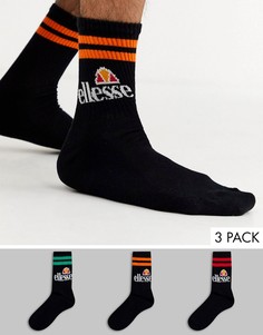 Набор из 3 пар черных носков ellesse Pullo-Черный