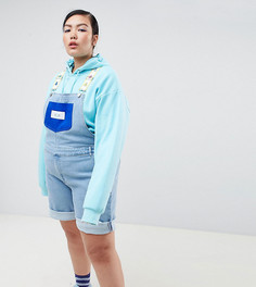 Джинсовый комбинезон в стиле колор блок ASOS DESIGN x glaad& Curve-Мульти