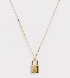 Серебряное ожерелье с квадратной подвеской Chained & Able-Золотой