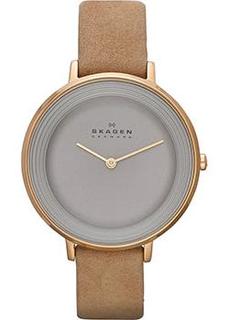 Швейцарские наручные женские часы Skagen SKW2215. Коллекция Leather