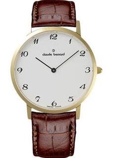 Швейцарские наручные мужские часы Claude Bernard 20202-37JBB. Коллекция Classic Slim Line