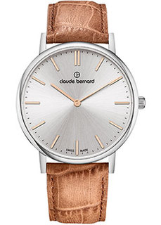 Швейцарские наручные мужские часы Claude Bernard 20219-3AIR. Коллекция Classic Slim Line