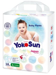 Трусики-подгузники YokoSun размер L (9-14 кг) 18 шт.