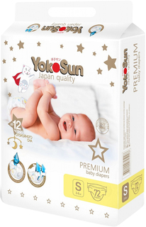 Подгузники YokoSun Premium S (3-6 кг) 72 шт.