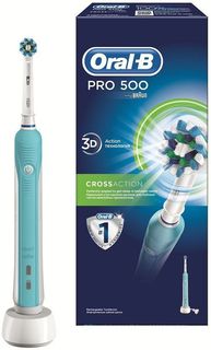 Электрическая зубная щетка Braun Oral-B CrossAction PRO-500 (голубой)