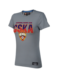 Футболка женская "CSKA", цвет серый (XS) ПФК ЦСКА