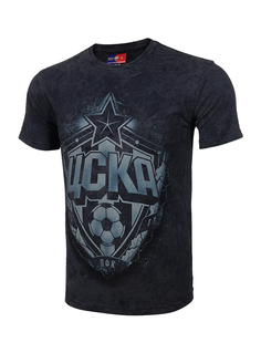 Футболка мужская Эмблема ПФК ЦСКА, цвет камуфляж серый (XXL)