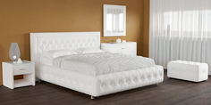 Мягкая кровать 200х120 Малибу вариант №7 с ортопедическим основанием (Белый) Home Me