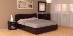 Мягкая кровать 200х120 Малибу вариант №10 с подъемным механизмом (Коричневый) Home Me