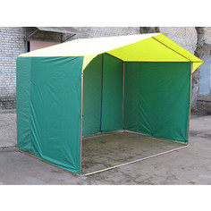 Палатка торговая Митек Домик 2,0х2,0 (труба D - 25 мм)(Зеленый/Желтый)