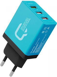 Зарядное устройство Qumo 2xUSB 2.1A + Quick Charge 3.0 Charger 0019 Blue