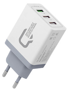 Зарядное устройство Qumo 2xUSB 2.1A + Quick Charge 3.0 Charger 0019 White