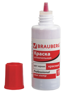 Краска штемпельная Brauberg Professional Clear Stamp 30ml Red 227984