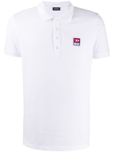 Diesel рубашка-поло с нашивкой-логотипом