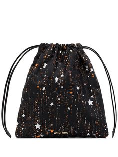 Miu Miu сумка-ведро со шнурком и принтом