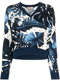 Twin-Set джемпер с цветочным принтом и заклепками