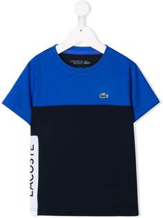 Lacoste Kids футболка в стиле колор-блок с вышитым логотипом