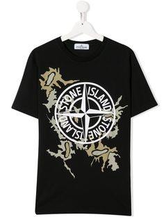 Stone Island Junior футболка с камуфляжным принтом
