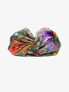 Gucci тюрбан с цветочным принтом и монограммой