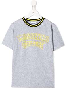Moschino Kids футболка с круглым вырезом и вышитым логотипом