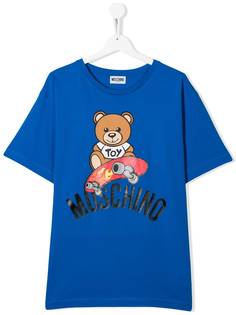 Moschino Kids футболка с принтом и логотипом