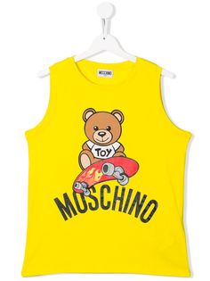 Moschino Kids топ с логотипом и принтом