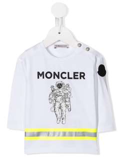 Moncler Enfant футболка с принтом и логотипом