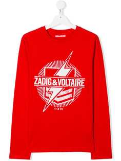 Zadig & Voltaire Kids футболка с длинными рукавами и логотипом