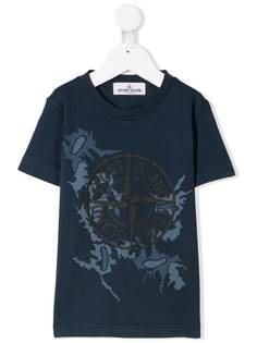 Stone Island Junior футболка с камуфляжным принтом и логотипом