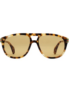 Gucci Eyewear солнцезащитные очки-авиаторы с отделкой Web