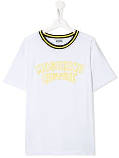 Moschino Kids футболка с вышитым логотипом