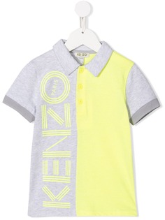 Kenzo Kids рубашка-поло в стиле колор-блок с логотипом