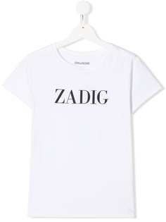 Zadig & Voltaire Kids футболка с круглым вырезом и логотипом