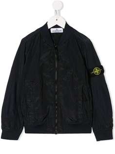Stone Island Junior бомбер с нашивкой-логотипом